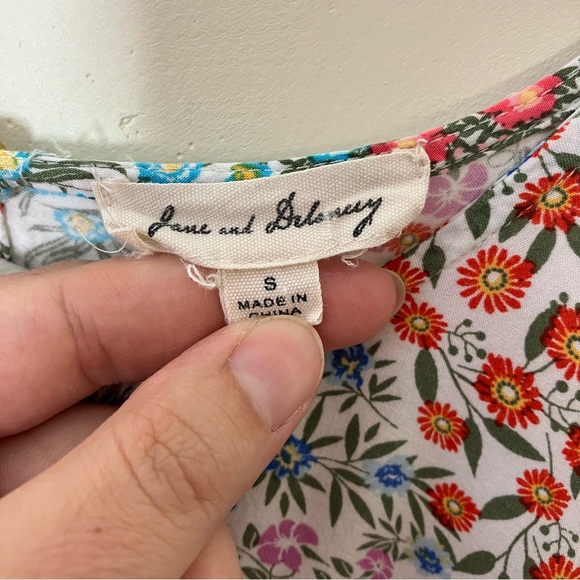 Jane and Delancey floral cottagecore tiered long sleeve top S - Picture 7 of 8